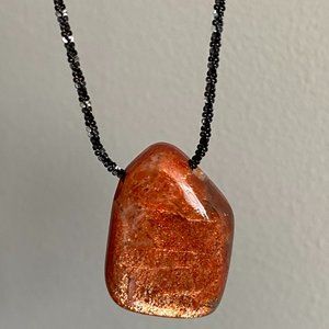 Pratt Daddy Sunstone Pendant with Gunmetal chain - Very Rare, One of a Kind